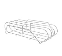 AKOOSY Support à Côtes Demi-Rond en Acier Inoxydable, Antiadhésif | Grille Rainurée pour Cuisson Homogène, Usage Balcon et Terrasse, Couleur Argenté, Entretien Facile