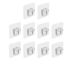 AKOOSY Supports Faciles en Plastique Adhésifs 10pcs pour Étagères à Installer sans Perçage pour Vitrines et Bibliothèques