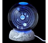 AKOOSY Veilleuse Boule de Cristal Système Solaire Décor Chambre Bureau