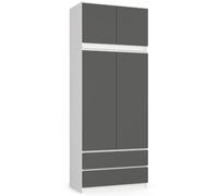 Akord Armoire 2 portes 2 tiroirs - Blanc