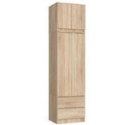 AKORD | Armoire à tiroirs | Intérieur spacieux | Rangement Peu encombrant | Tablettes, Tringle à vêtements et tiroirs | Qualité supérieure | 234 cm de Hauteur | Montage Facile | Chêne de Sonoma