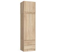 Akord Armoire avec surmeuble 2 portes 2 tiroirs - Chêne