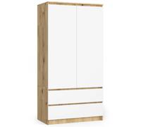 Akord Armoire Chêne Artisan/Blanc 90X51X180