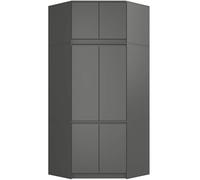 AKORD Armoire d'angle avec extension S100 - Gris graphite - 100 cm - 6 portes - 100 x 50 x 235 cm
