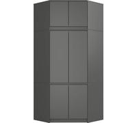 Akord Armoire D'angle Avec Surmeuble Graphite Brillant 100X50X235