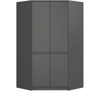 AKORD Armoire d'angle S100 - 100 cm - 4 portes - Intérieur spacieux - Rangement compact - 100 x 180 x 50 cm - 101,20 kg - Gris graphite