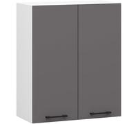 AKORD | Armoire de Cuisine Suspendue - Oliwia W60 H720 | Armoire à 2 Portes de Rangement | 60 x 30 x 72 cm | Blanc & Gris Graphite