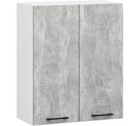 AKORD | Armoire de Cuisine Suspendue - Oliwia W60 H720 | Armoire à 2 Portes de Rangement | 60 x 30 x 72 cm | Blanc & Béton