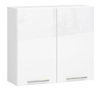 AKORD | Armoire de Cuisine Suspendue - Oliwia W80 | Meuble avec 2 Portes et 2 Étagères | Armoire de Rangement | 80x30x72 cm | Blanc | Blanc Brillant