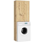 AKORD Armoire de machine à laver FIN 180 - 64 x 180 x 30 cm (l x H x P) - Armoire de conversion avec compartiment de rangement 2 portes et 4 étagères - Armoire de rangement pour sèche-linge - Armoire