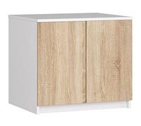 Surmeuble pour armoire AKORD S60 Blanc 60 cm 2 portes façade Chêne Sonoma 2 étagères 60x51x55 cm