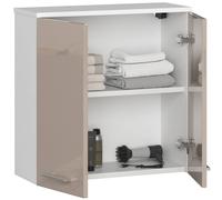 Akord Armoire Murale 1 Porte Blanc/Capuccino Brillant 60X23X60