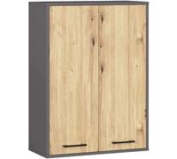 Akord Armoire Murale 2 Portes Gris Graphite/Chêne Artisan 64X30X94