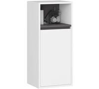 AKORD Armoire Murale Salle de Bain 30cm - Meuble Mural Compact 1 Porte 3 Étagères - 35 x 80 x 30 cm - Petit - Suspendu de Rangement Idéal pour Cosmétiques et Produits - Blanc & Gris Graphite