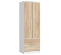 Akord Armoire penderie avec tiroirs - Blanc