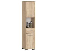 Akord Armoire Salle De Bain Colonne 2 Portes 1 Tiroir 1 Niche Chêne Sonoma 30X30X140