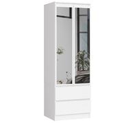 Akord Armoire Star 2 Portes 2 Tiroirs Avec Miroir Blanc 60X51X180