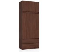 Akord Armoire Surmeuble 2 Portes 2 Tiroirs Wengé 90X51X234