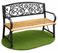 Akord Banc De Jardin Nerina Noir/Bois Naturel 118X51X87