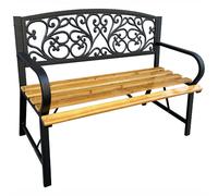 Akord Banc de jardin Nerina - Noir/bois naturel