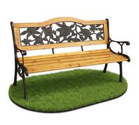 Akord Banc De Jardin Rose Noir/Bois Naturel 125X52X76
