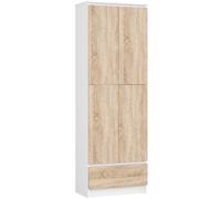 Akord Bibliothèque Fermée Blanc/Chêne Sonoma 60X35X180