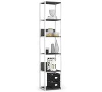 AKORD | Bibliothèque Loft 40 cm | Moderne | Elégante | Pratique | 6 étagères | pour différentes pièces | pour Les Petits espaces | Facile à Monter | Garantie 24 Mois.