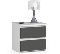 Akord Buffet 2 Tiroirs Blanc/Gris Graphite 40X35X40