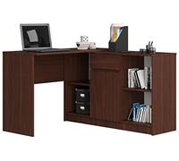 Ensemble d' angle AKORD bureau B17 avec commode Wengé 120 cm 1 porte 1 tiroir façade Wengé 6 étagères 120x126x79 cm Wengé G