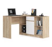 Akord Bureau D'angle Avec Buffet Chêne Sonoma/Blanc 120X126X79