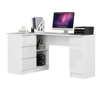 Akord Bureau d'angle avec caisson - Blanc