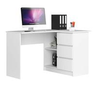 Akord Bureau d'angle avec caisson - Blanc