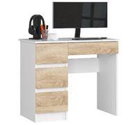 Akord Bureau informatique 3 tiroirs - Blanc