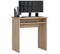 AKORD Bureau Simple PC Star avec étagère pour Clavier | Petit Meuble D'ordinateur | Petit Espace | L68xH74xP51 cm, 20 kg | Chêne Sonoma
