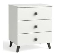 Akord Chevet 3 tiroirs moderne - Blanc
