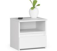 Akord Chevet De Rangement 3 Tiroirs Finition Blanche Style Moderne 40X35X40