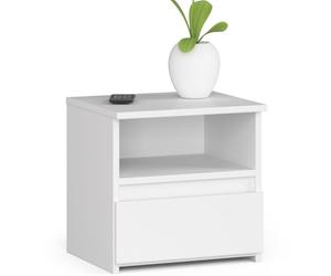 Akord Chevet De Rangement 3 Tiroirs Finition Blanche Style Moderne 40X35X40