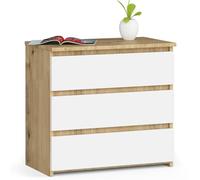 AKORD CL-3 Commode avec 3 tiroirs pour Le Salon, la Chambre, Le Bureau Design Fonctionnel Moderne 60 x 57 x 35 cm (l x H x P) Poids 26 kg Chêne Artisan