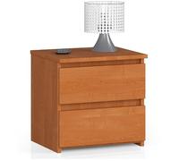 AKORD CL2 table de chevet 40 cm - 2 tiroirs - Commode de chevet - Armoire de chambre à coucher - 40 x 40 x 35 cm - 10,60 kg - Aulne/aulne