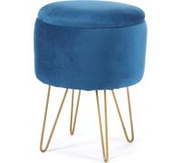Akord Coffre Tabouret Lili Avec Rangement Bleu 35X35X45