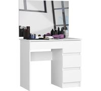 Akord Coiffeuse Avec Miroir Droite Blanc 90X50X142