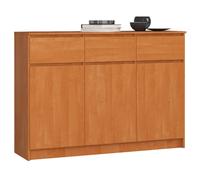 Akord Commode 3 portes 3 tiroirs - Noyer