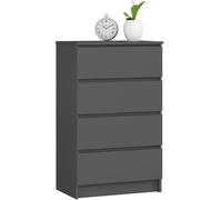 Commode AKORD K60 Gris Graphite 60 cm 4 tiroirs façade Gris Graphite 60x40x99 cm