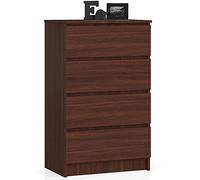 AKORD Commode 4 Tiroirs | 60x99x40 cm | Moderne Commode de Salon | Armoire Latérale Haut Buffet | Vaisselier Salle à Manger Chambre Couloir Salle de Bain Entree | Poids 35 kg | Wengé