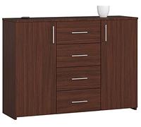 AKORD Commode 4 Tiroirs et 2 étagères avec Portes K45 | L110 x H80 x P35 cm | Moderne Bahut Meubles de Salon TV | Buffet Salle a Manger Chambre | Poids 43 kg