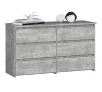 Akord Commode 6 tiroirs - Gris clair
