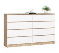 Akord Commode 8 Tiroirs Chêne Sonoma/Blanc 160X40X99