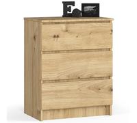AKORD | Commode à tiroirs | Table de Nuit | Armoire à comode | Idéal pour Les Petits Objets | Caisson à roulettes | Panneau stratifié | Durable | Design élégant | Garanti | Chêne Artisanal