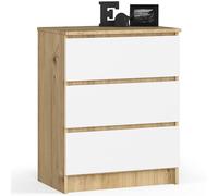 AKORD | Commode à tiroirs | Table de Nuit | Armoire à comode | Idéal pour Les Petits Objets | Caisson à roulettes | Panneau stratifié | Durable | Design élégant | Garanti | Chêne Artisan