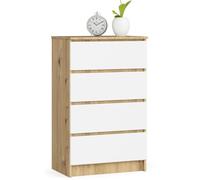 AKORD | Commode à tiroirs | Table de Nuit | Armoire à comode | Idéal pour Les Petits Objets | Caisson à roulettes | Panneau stratifié | Durable | Design élégant | Garanti | Chêne Artisan